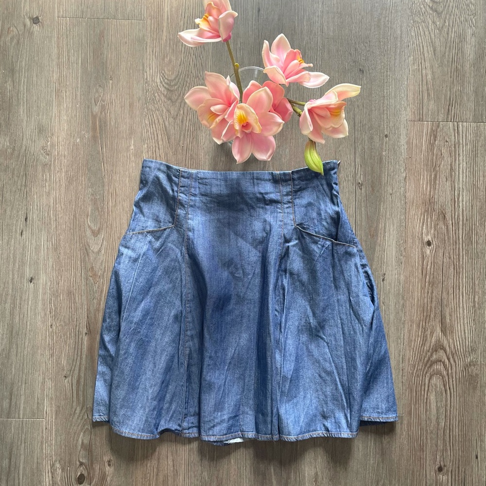 UO / COOPERATIVE / DENIM CIRCLE MINI SKIRT - Picture 2 of 4